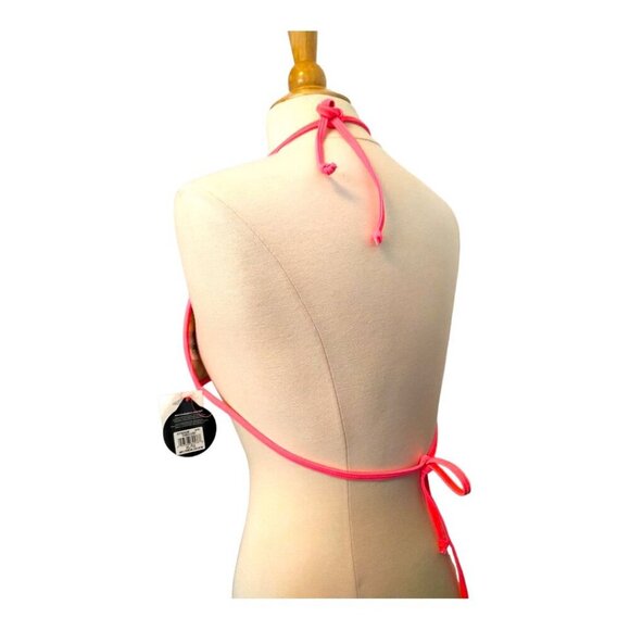 Barbie⭐NWT⭐Body Glove Push Up Cleavage builder bikini top Neon Pink Stripes - Picture 2 of 15